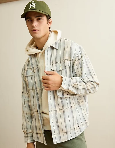 AE Relaxed Fit Textured Flannel Shirt