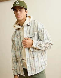 AE Relaxed Fit Textured Flannel Shirt