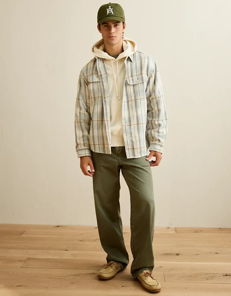 AE Relaxed Fit Textured Flannel Shirt