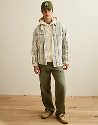 AE Relaxed Fit Textured Flannel Shirt