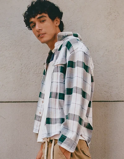 AE Relaxed Fit Textured Flannel Shirt
