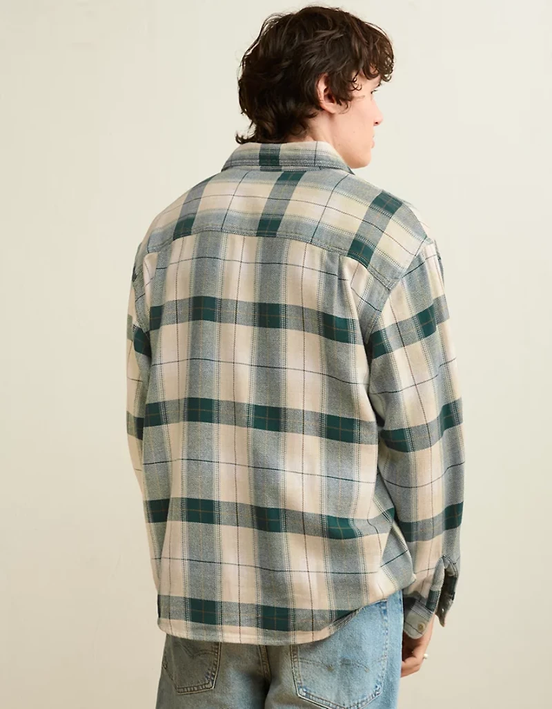AE Relaxed Fit Textured Flannel Shirt