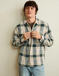 AE Relaxed Fit Textured Flannel Shirt