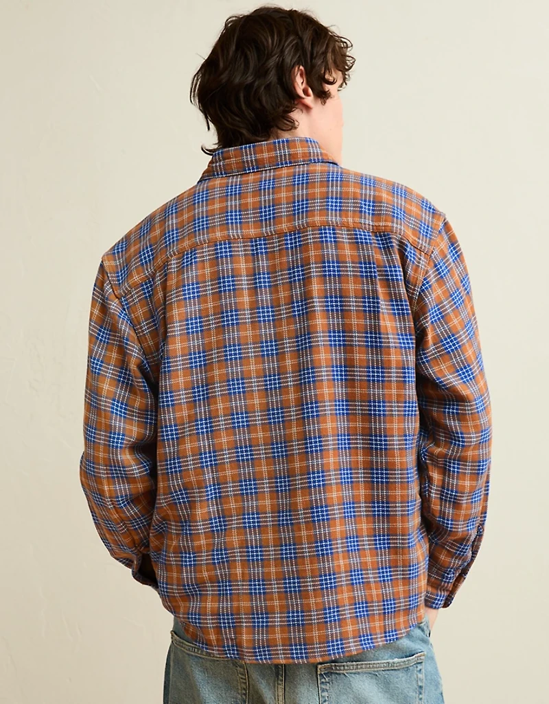 Chemise en flanelle texturée de coupe décontractée AE
