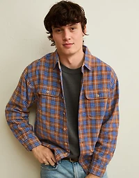 Chemise en flanelle texturée de coupe décontractée AE