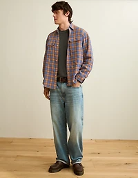 Chemise en flanelle texturée de coupe décontractée AE