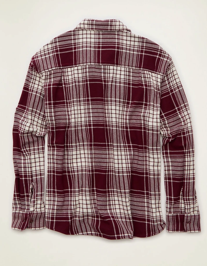 AE Relaxed Fit Textured Flannel Shirt