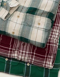 AE Relaxed Fit Textured Flannel Shirt