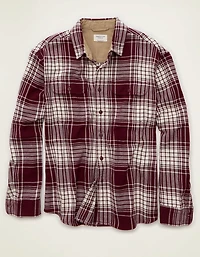 AE Relaxed Fit Textured Flannel Shirt