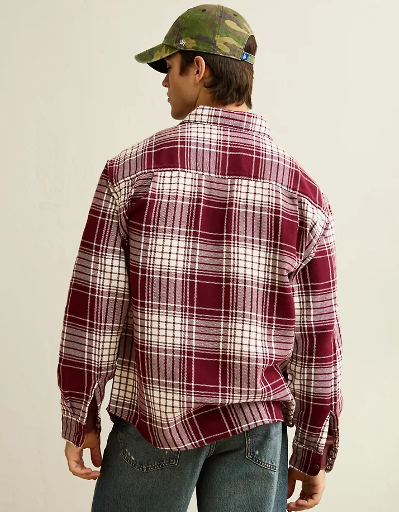 AE Relaxed Fit Textured Flannel Shirt