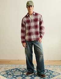 AE Relaxed Fit Textured Flannel Shirt