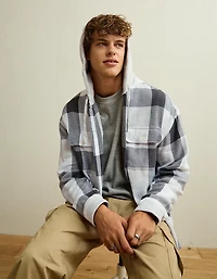 AE Relaxed Fit Hooded Flannel