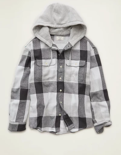 AE Relaxed Fit Hooded Flannel