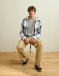 AE Relaxed Fit Hooded Flannel