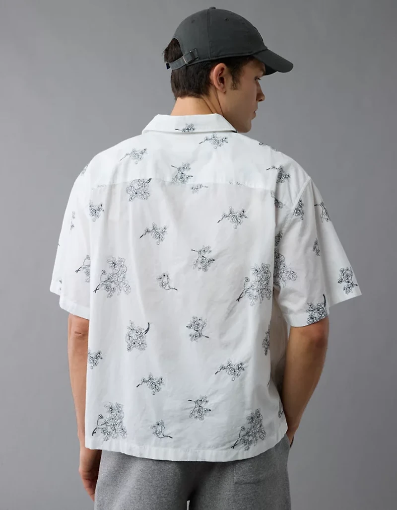 AE Poolside Linen-Blend Button-Up Shirt