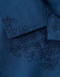 AE Poolside Linen-Blend Printed Button-Up Shirt