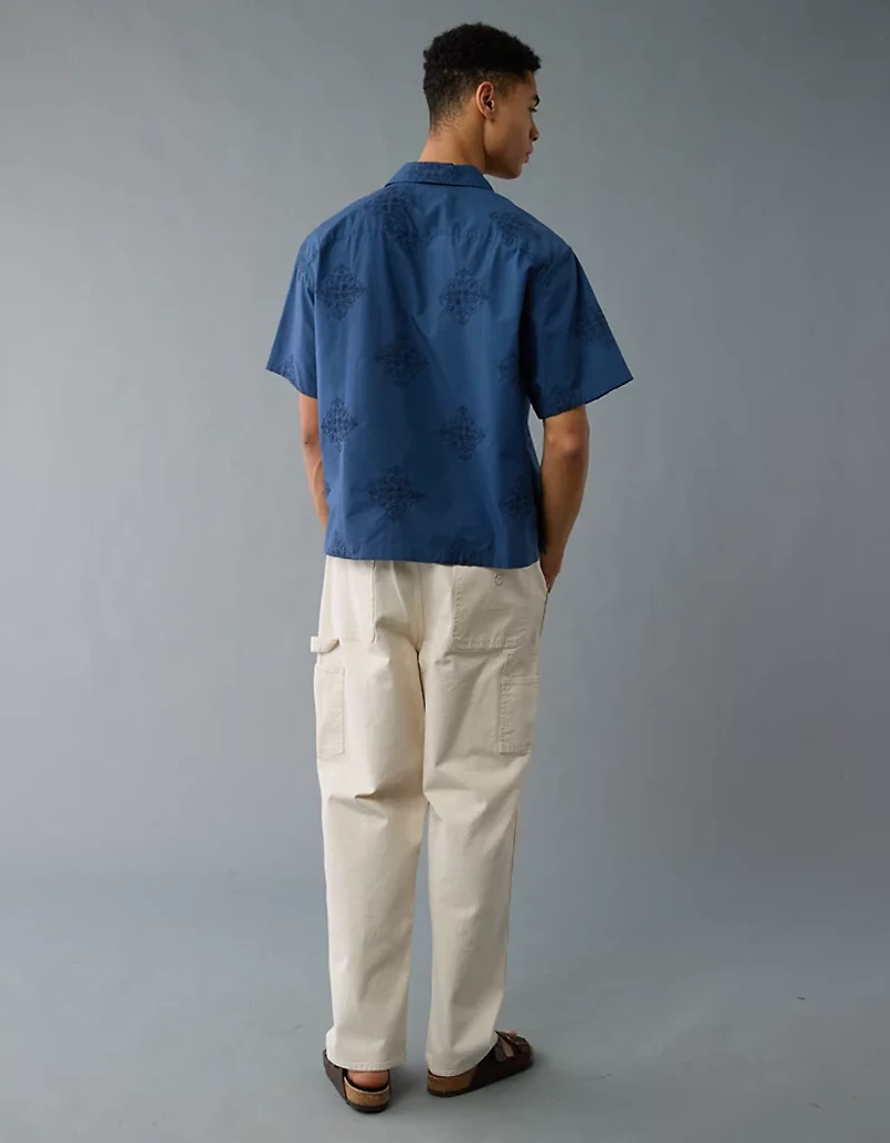 AE Poolside Linen-Blend Button-Up Shirt