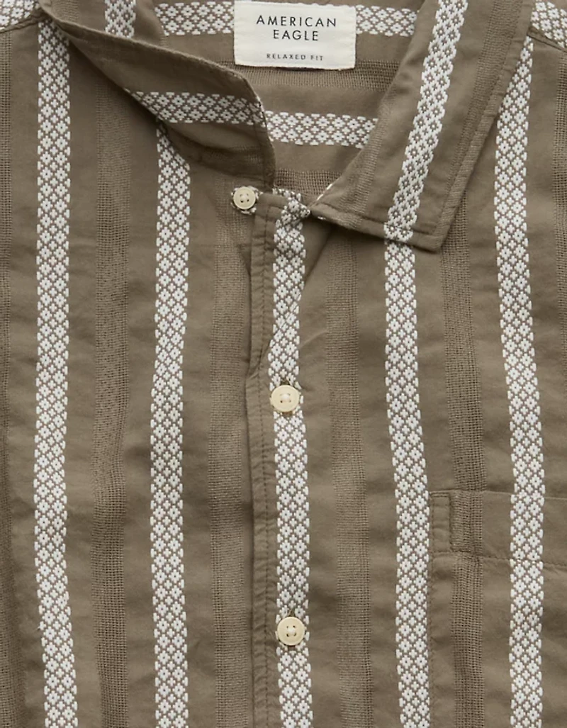 AE Poolside Striped Button-Up Shirt