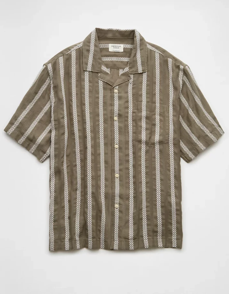 AE Poolside Striped Button-Up Shirt