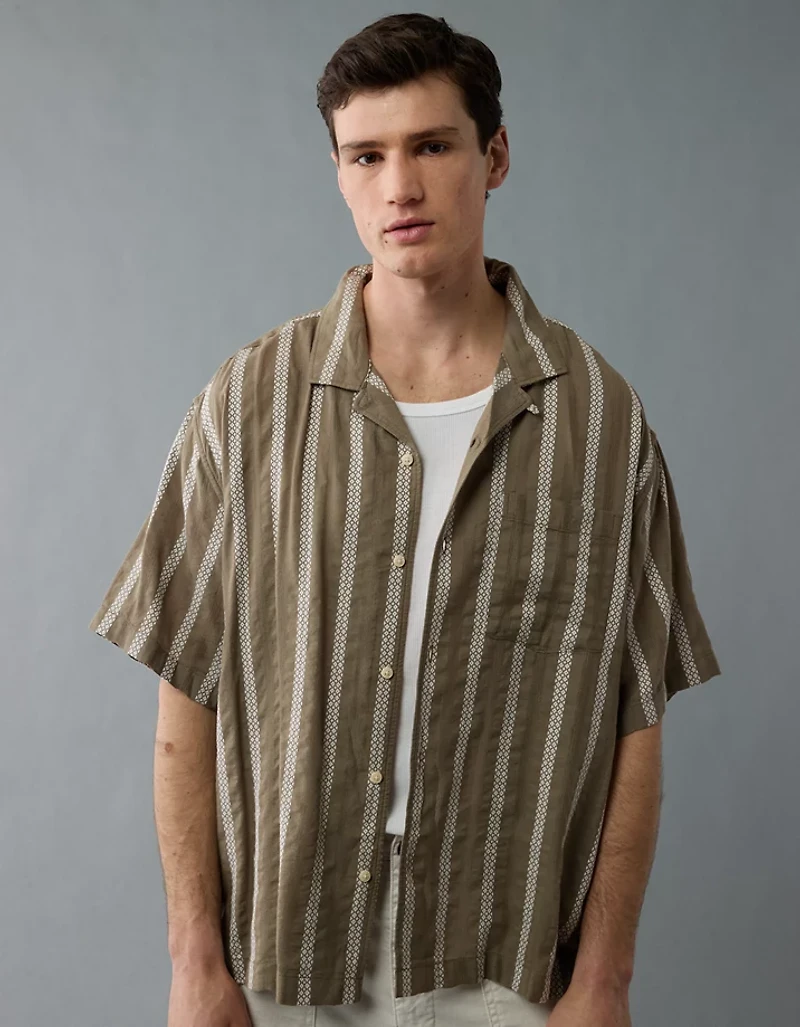 AE Poolside Striped Button-Up Shirt