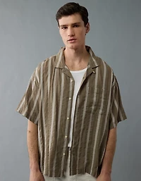 AE Poolside Striped Button-Up Shirt