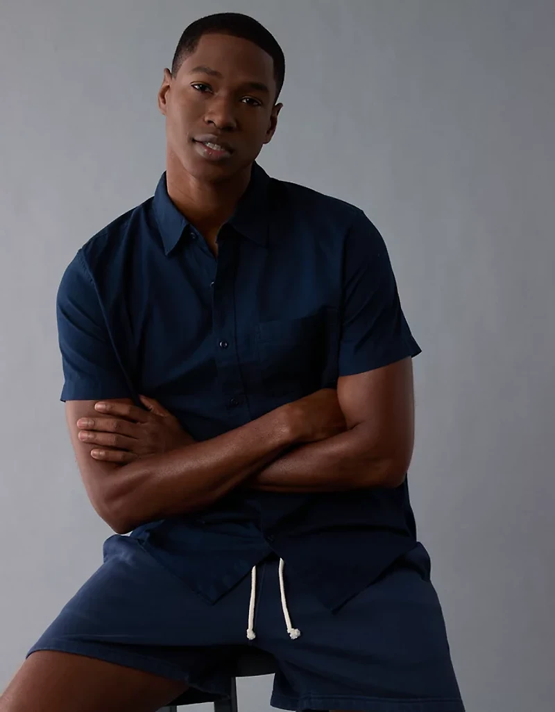 Chemise boutonnée à imprimé bord de la piscine AE