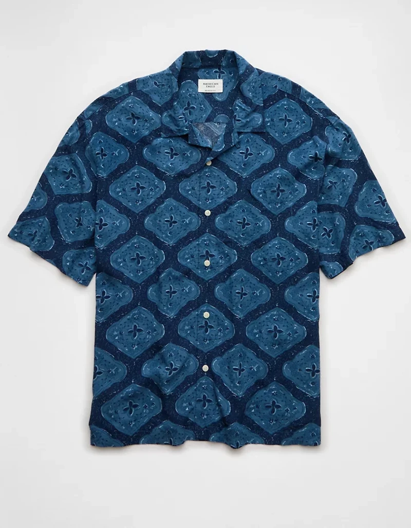 AE Poolside Printed Button-Up Shirt