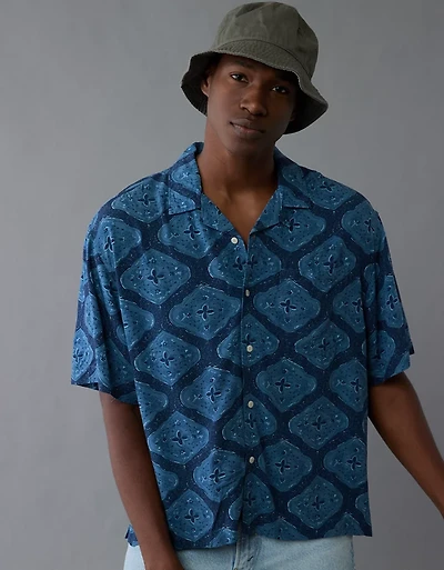 Chemise boutonnée à imprimé bord de la piscine AE