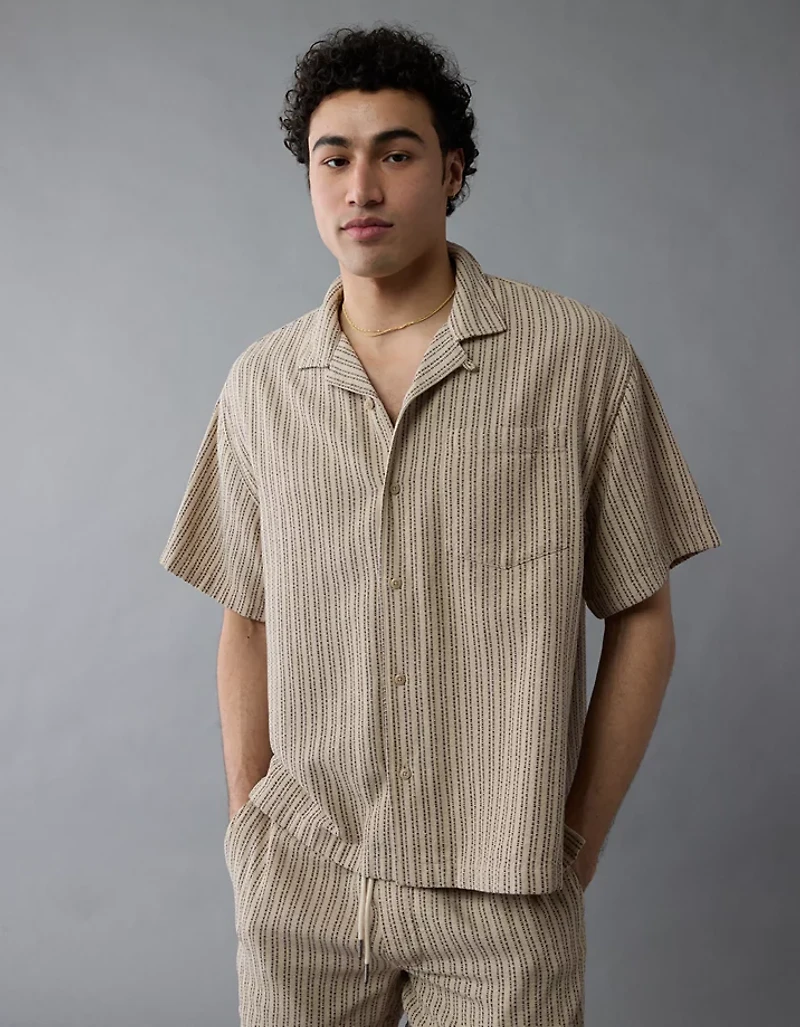 AE Poolside Striped Button-Up Shirt