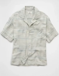AE Poolside Textured Striped Button-Up Shirt