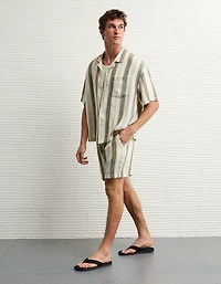 Chemise rayée boutonnée en mélange de lin Bord la piscine AE
