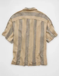 Chemise rayée boutonnée en mélange de lin Bord la piscine AE