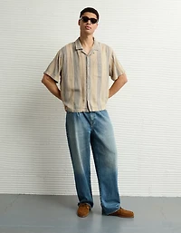Chemise rayée boutonnée en mélange de lin Bord la piscine AE