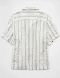 Chemise rayée boutonnée en mélange de lin Bord la piscine AE