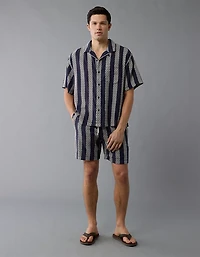 AE Poolside Textured Striped Button-Up Shirt