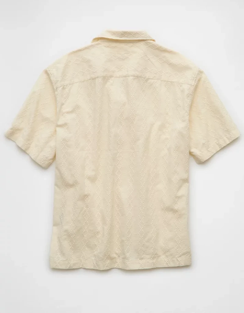 AE Poolside Textured Printed Button-Up Shirt