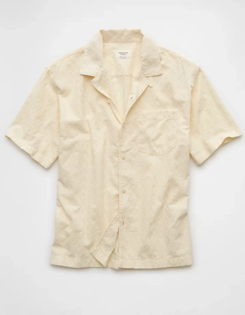 AE Poolside Textured Printed Button-Up Shirt