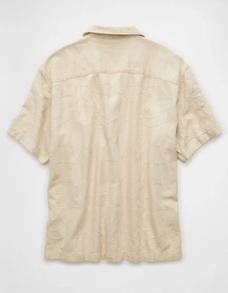 Chemise en mélange de lin à motif floral bord la piscine AE