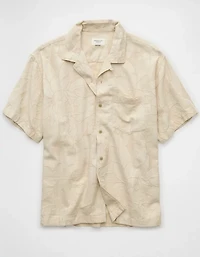 Chemise en mélange de lin à motif floral bord la piscine AE