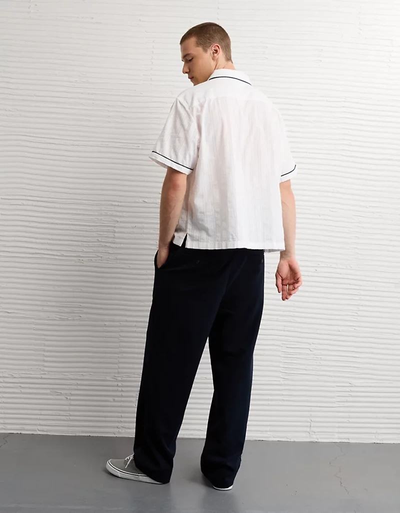 Chemise rayée boutonnée bord de la piscine AE