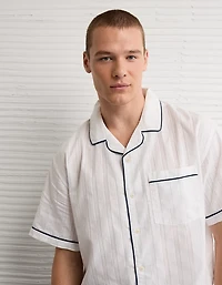 Chemise rayée boutonnée bord de la piscine AE