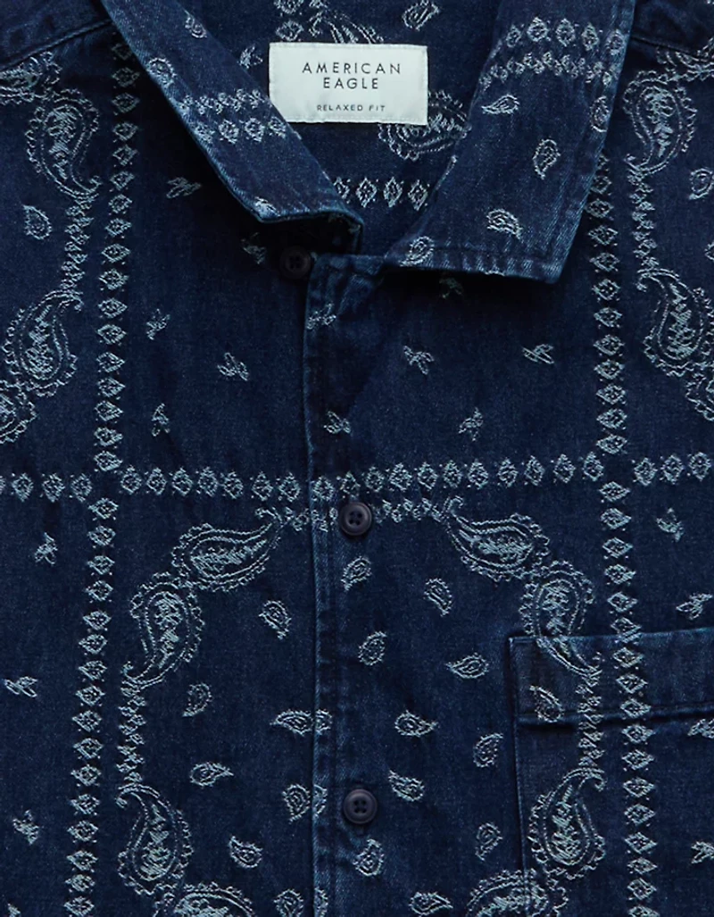 AE Poolside Printed Button-Up Shirt