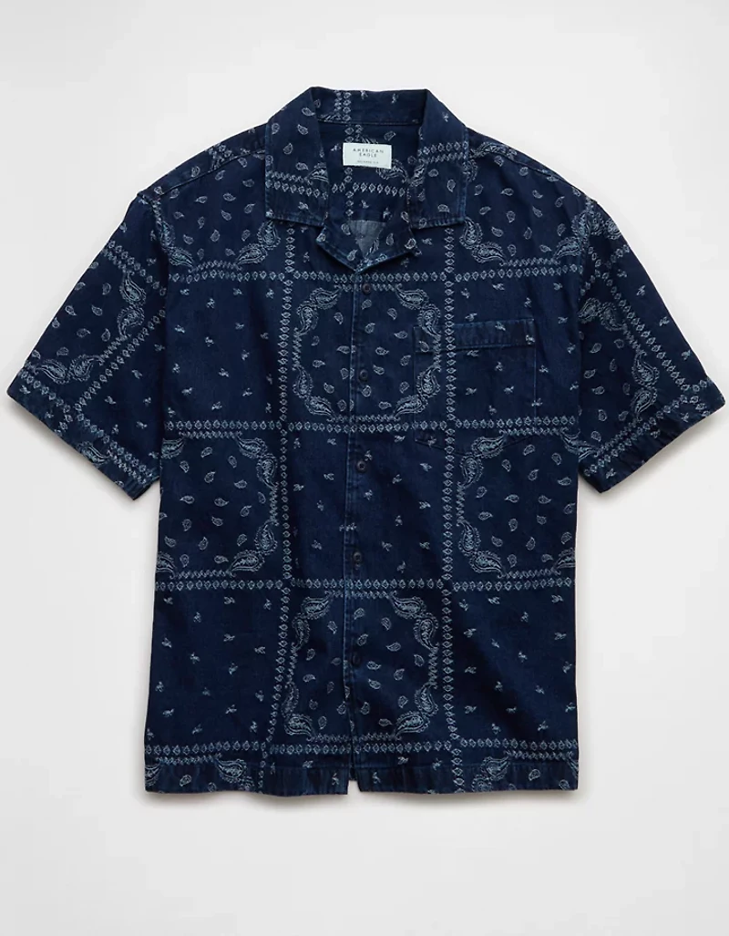 AE Poolside Printed Button-Up Shirt