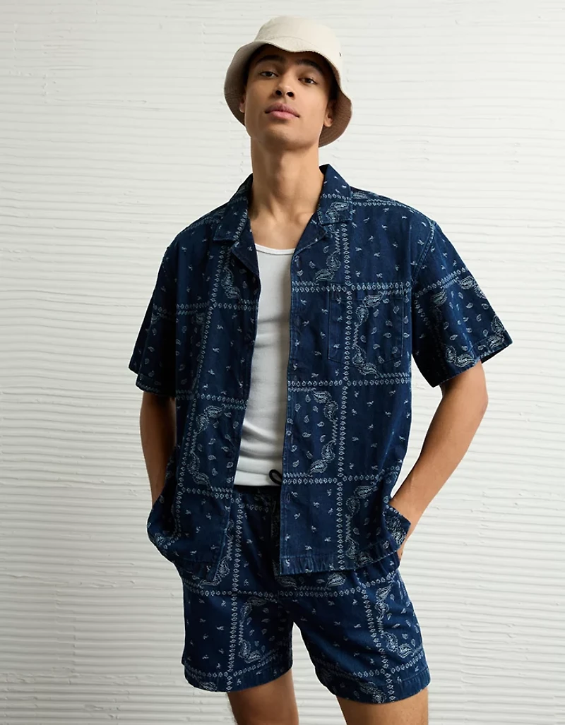 AE Poolside Printed Button-Up Shirt