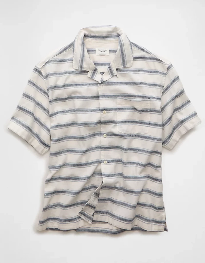 AE Poolside Striped Button-Up Shirt