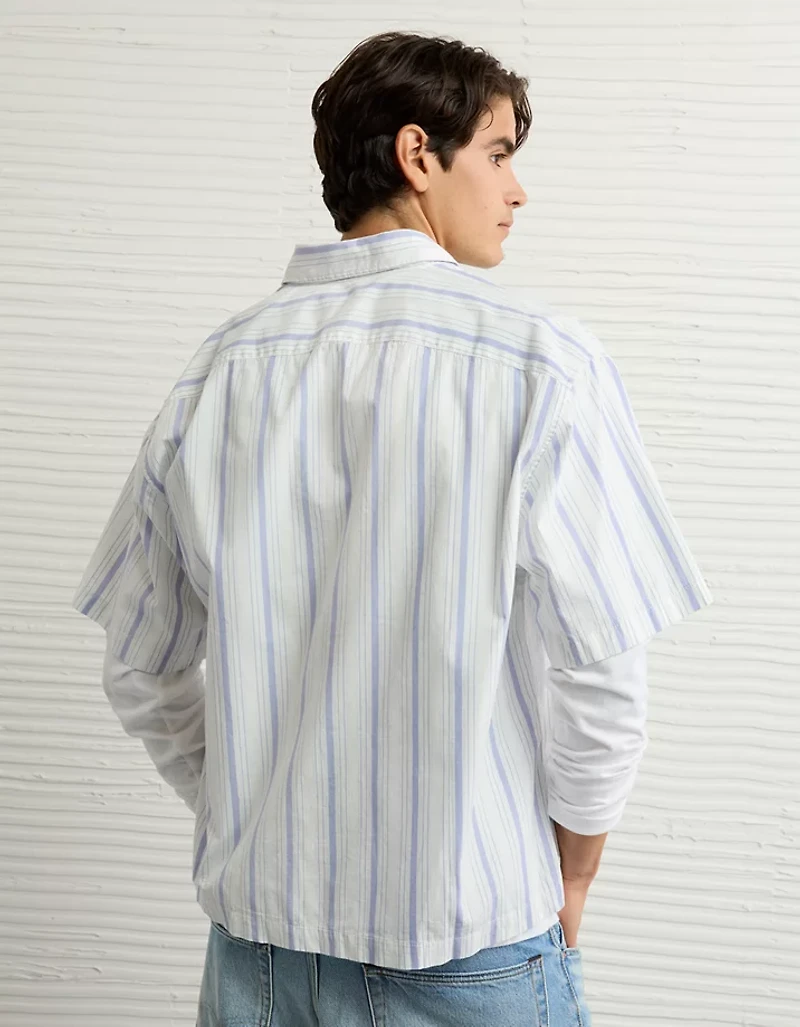 Chemise rayée en popeline bord de la piscine AE