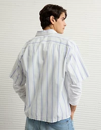 Chemise rayée en popeline bord de la piscine AE