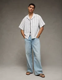 Chemise à manches courtes et col cubain coupe décontractée AE