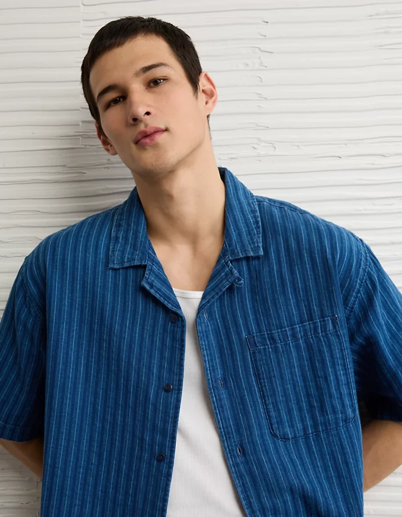 AE Relaxed Fit Short Sleeve Camp Collar Shirt