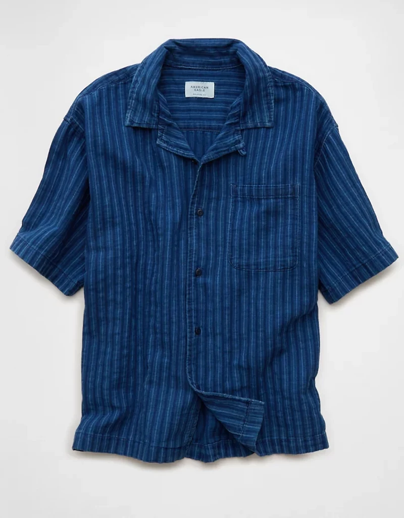 AE Relaxed Fit Short Sleeve Camp Collar Shirt